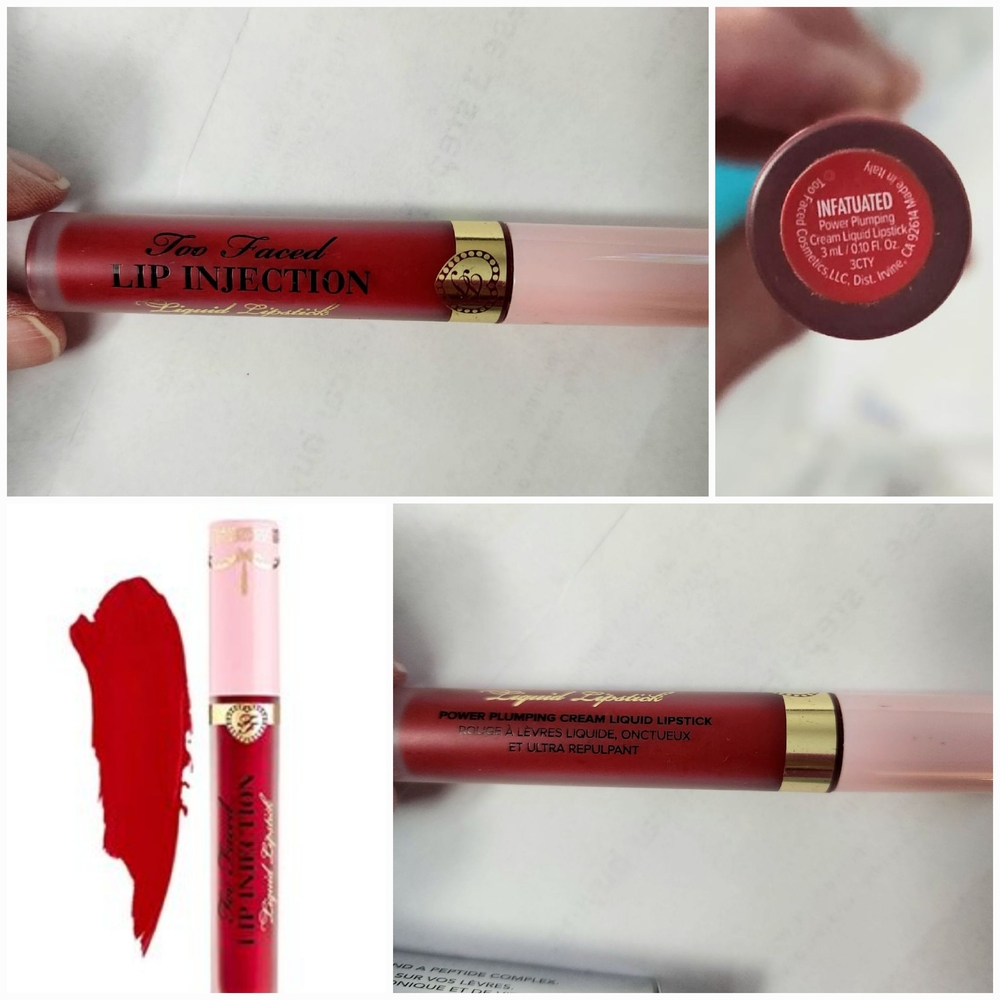 Too Faced Lip Injection RED Liquid Matte Lipstick "Infatuated"